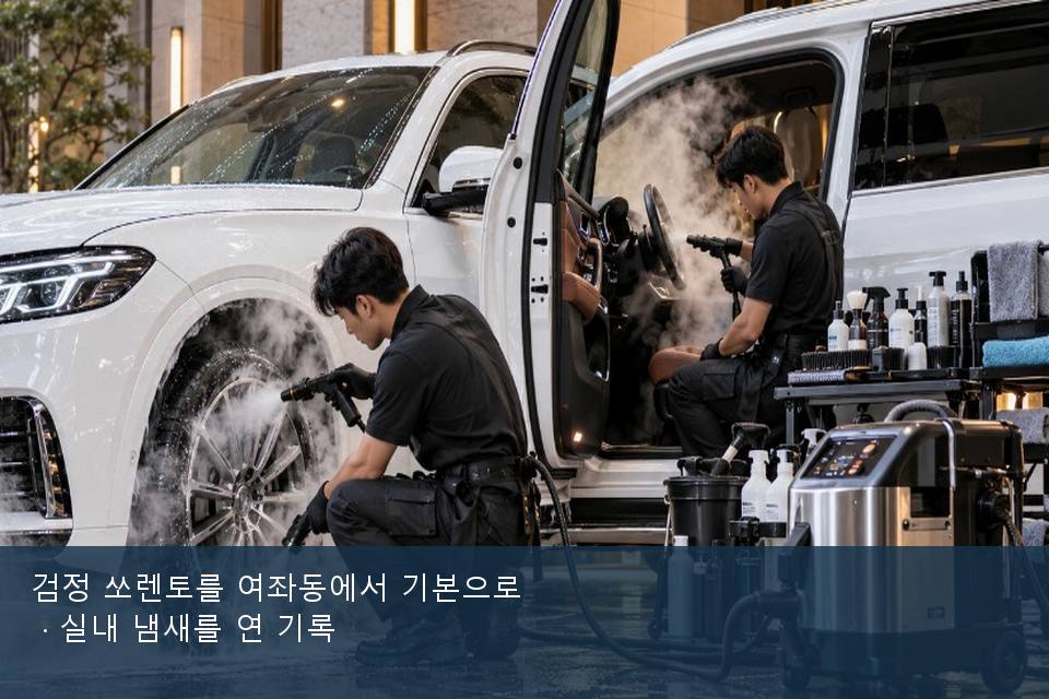 검정 쏘렌토를 여좌동에서 기본으로 · 실내 냄새를 연 기록