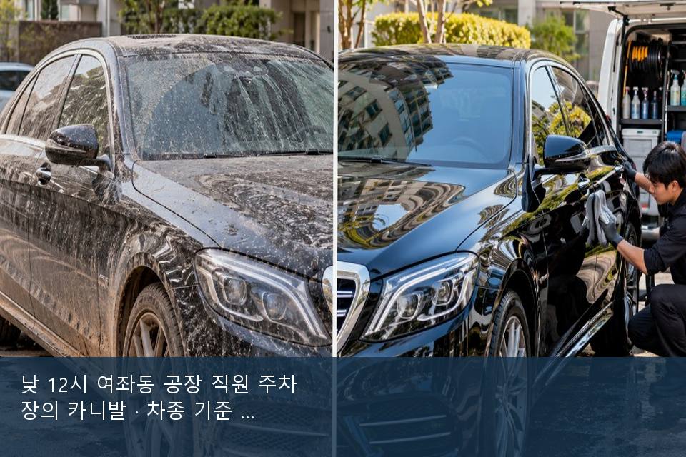 낮 12시 여좌동 공장 직원 주차장의 카니발 · 차종 기준 금액